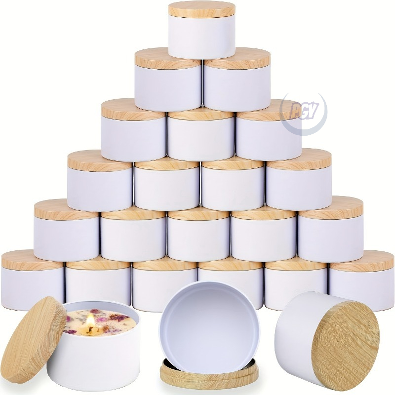 Witte metalen kaarspot Gereeds - Candle Making Jars With Lids recensie en prijs